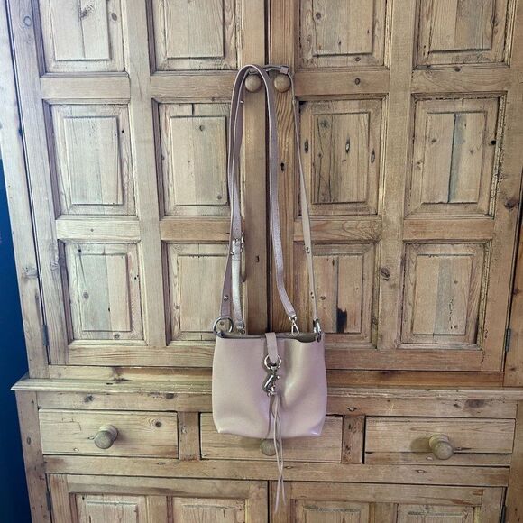 Rebecca Minkoff Small Megan Leather Crossbody Feed‎ Bag Purse Blush Pink Cream - Picture 2 of 16
